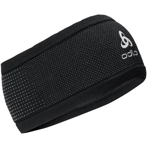 Odlo Unisex Fascia per la fronte Velocity Ceramiwarm, black - odlo steel grey