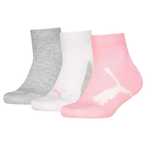 PUMA Bwt Quarter 3p, Calzini Unisex - Bambini e ragazzi, Pink/Grey - New, 31-34