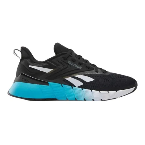Reebok Sneaker da Uomo Nano Gym, Black White Future Cyan, 42.5 EU