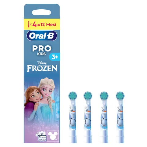 Oral-B Kids 3+ Testine Spazzolino Elettrico Disney Frozen, Confezione da 4 Testine di