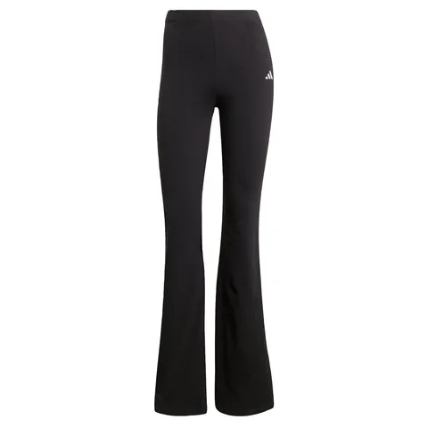 adidas Donna Essentials Small Logo Flared Leggings Tights, Black/White, XS