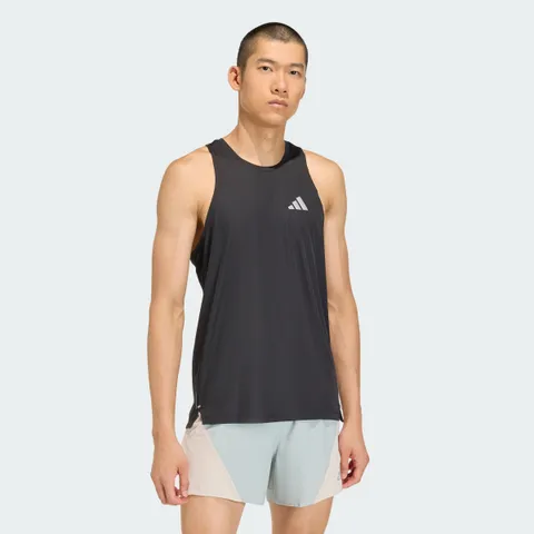 adidas Uomo Adi365Breeze Running Tank Shirt, Black, L