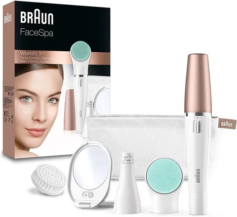 Braun Face Spa, Depilatore Donna Epilatore Viso, Accessori Inclusi, Specchio e Pochette