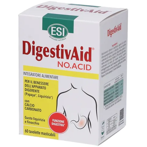 ESI - DigestivAid No Acid, Integratore Alimentare a Base di Corallo Fossile e Papaya