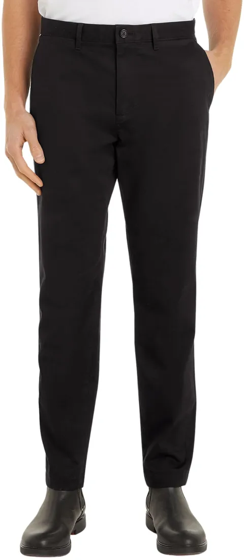 Tommy Hilfiger Uomo Pantaloni Chino Tapered Fit, Nero (Black), 28W/32L