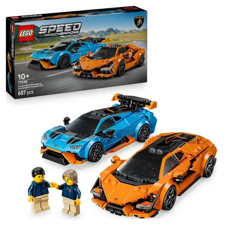 LEGO Speed Champions Lamborghini Revuelto e Huracán STO - Modellini di Auto da Corsa
