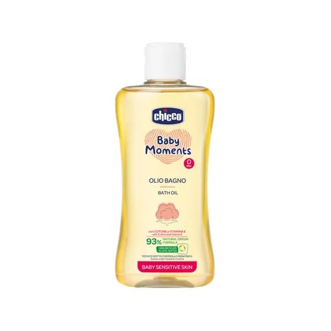 Chicco Baby Moments Olio Bagno per Pelli Sensibili, con Formula Naturale ad Azione