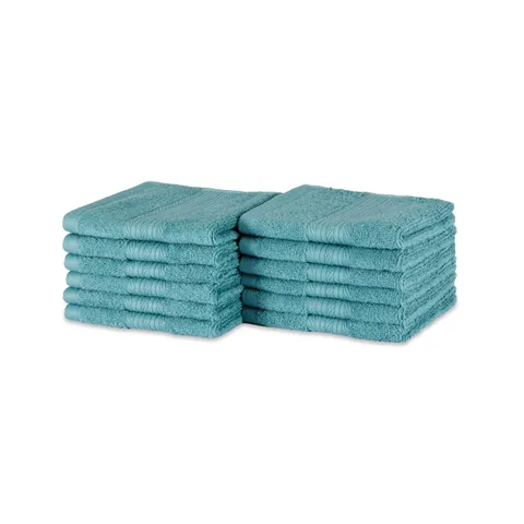 Amazon Basics Set Asciugamani Bagno Spugna 100% Cotone Biologico Asciugamani Viso 30x30