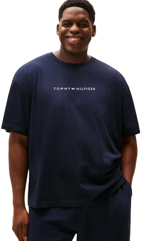 Tommy Hilfiger Uomo T-Shirt Maniche Corte con Scollo Rotondo, Blu (Desert Sky), 3XL