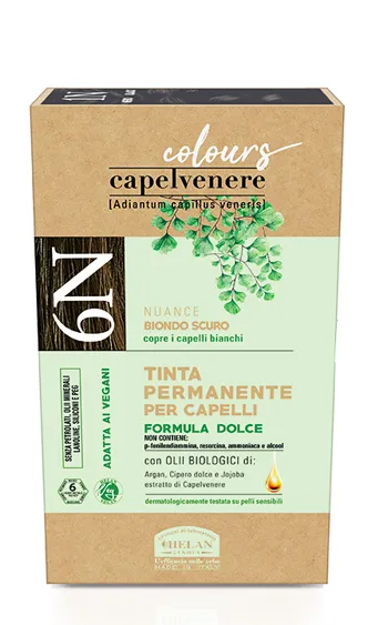 Helan, Capelvenere Colours, Tinta per Capelli Naturale Permanente Formula Dolce 6N Biondo