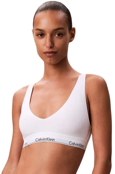 Calvin Klein Donna Bralette Unlined Triangle Spalline Regolabili, Bianco (White), L