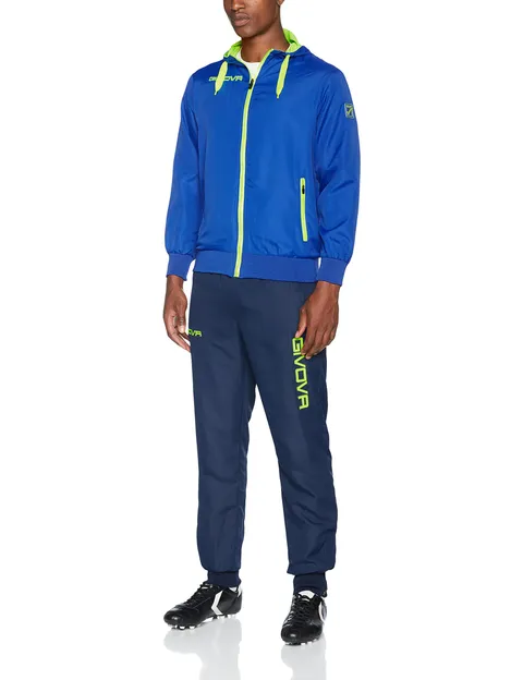 Givova Winner Tuta da Ginnastica Uomo, Multicolore (Azzurro/Giallo Fluo), S