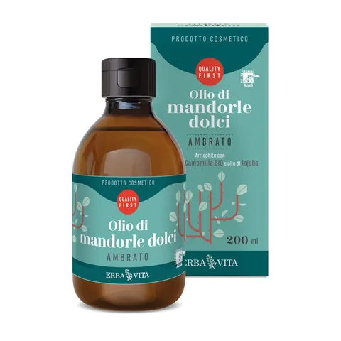 ERBA VITA Olio di mandorle dolci Ambrato arricchito con estratto di camomilla emolliente