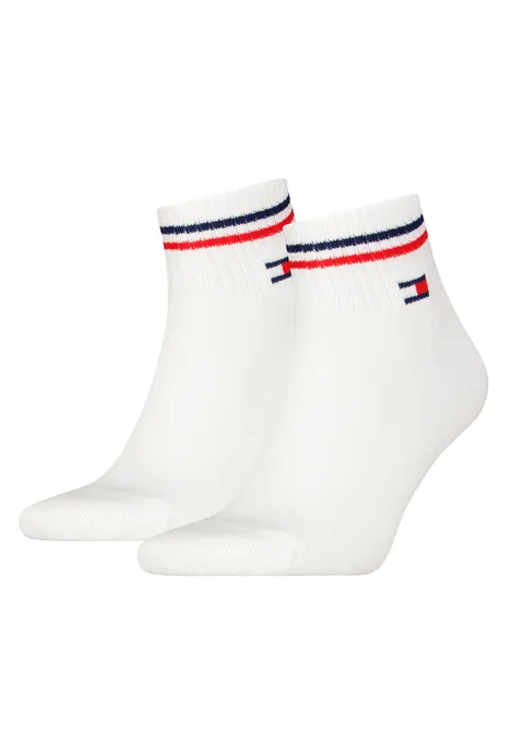 Tommy Hilfiger Quarter, Calzini Unisex - Adulto, Bianco, 35-38