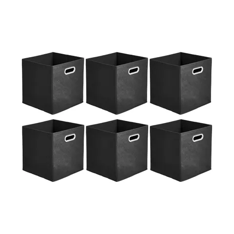 Amazon Basics Cubi portaoggetti pieghevoli in tessuto con anelli di rinforzo ovali