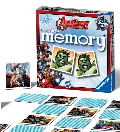 Ravensburger - Mini Memory Avengers, Gioco Memory per Famiglie, 48 Tessere, Età