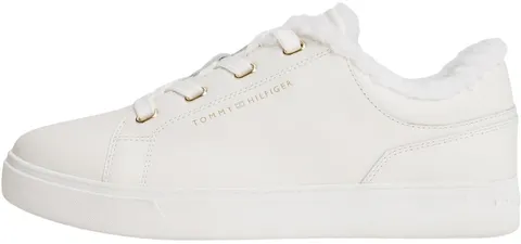 Tommy Hilfiger Donna Sneakers con Suola Preformata Casual con Pelliccia Peluche, Bianco