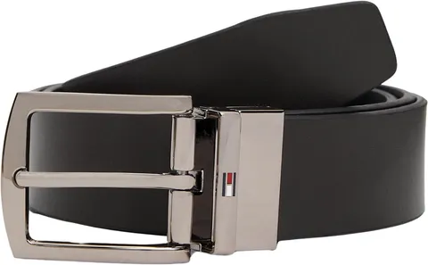 Tommy Hilfiger Uomo Cintura Denton 3,5 cm Reversibile, Marrone (Testa Di Moro/Black), 90 cm