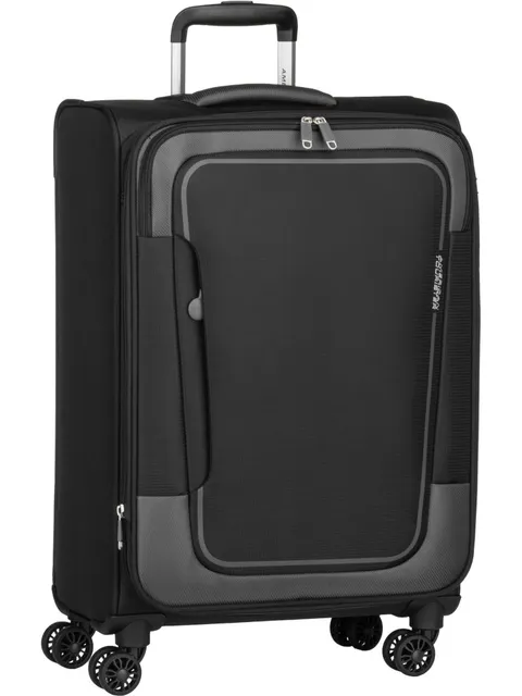 American Tourister Pulsonic - Spinner M, Valuta espandibile, 68 cm, 64/74 L, nero