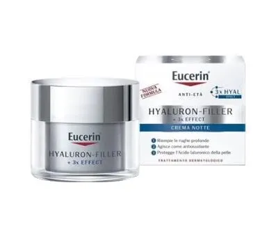 Eucerin Hyaluron-Filler Ricarica Crema Notte 50 ml, Refill crema viso antirughe e