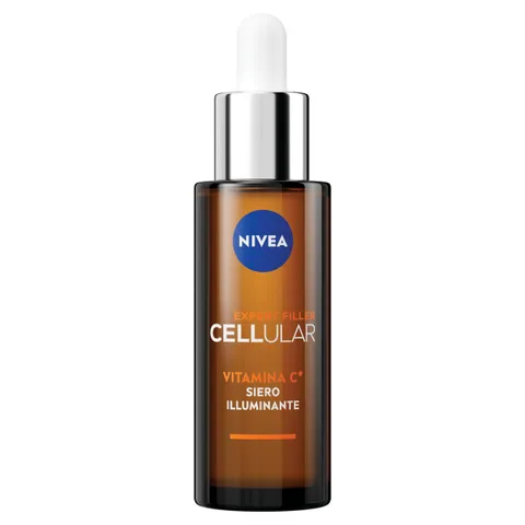 Nivea Cellular Expert Filler Siero Vitamina C Illuminante 30 ml, Siero viso antirughe e