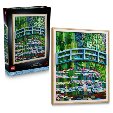 LEGO Art Claude Monet - Bridge over a Pond of Water Lilies - Hanging 3D Wall Art for Home