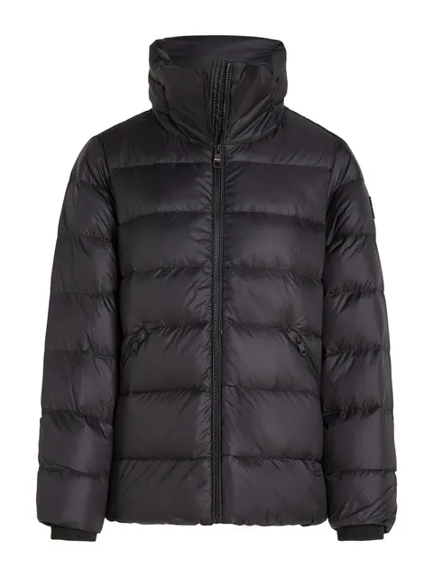 Tommy Hilfiger Donna Piumino Down Funnel Jacket Corto, Nero (Black), M