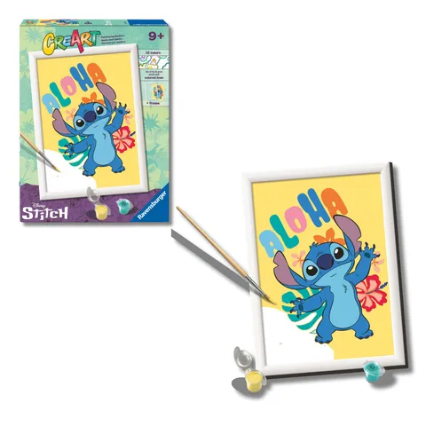 Ravensburger CreArt: Aloha Stich - Dipingere con i Numeri per Bambini 9+ Anni, Kit