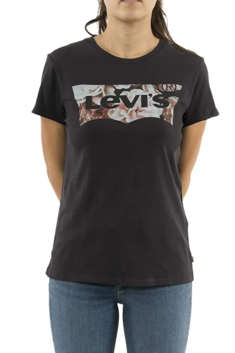 Levi's The Perfect Tee, T-Shirt Donna, Housemark Photo Fill Meteorite, XS