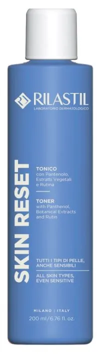 Rilastil Skin Reset Tonico, Soluzione Senza Alcool, Tonifica e Rinfresca, con Pantenolo