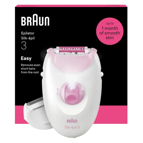 Braun Silk Epil 3 Epilatore Elettrico Donna Con Filo, Rasoio Elettrico Donna, Rimozione