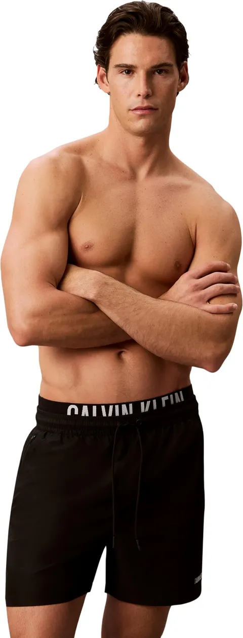 Calvin Klein Uomo Pantaloncino da Bagno Medium Drawstring Boxer con Cordoncino, Nero (Black), 3XL
