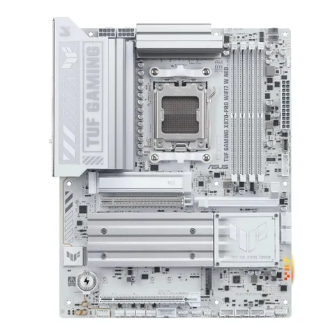 ASUS TUF Gaming X870-PRO WiFi7 Neo, Scheda madre ATX, 16+2+1(80A) Fasi di Alimentazione, DDR5, PCIe 5.0, 4 slot M.2, WiFi 7, Realtek 5Gb, USB4-C da 40 Gbps, Aura Sync, Bianco