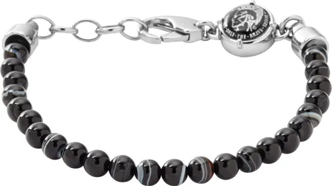 Diesel Bracciale Da Uomo, 18,5 Cm, 5 Cm Di Estensione In Acciaio Inossidabile Nero