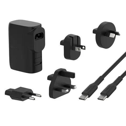 Belkin BoostCharge Caricabatteria da parete ibrido 25W + power bank 5000mAh, doppio