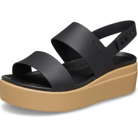 Crocs Brooklyn, zeppa bassa, nero/anacardio, da donna, taglia 38