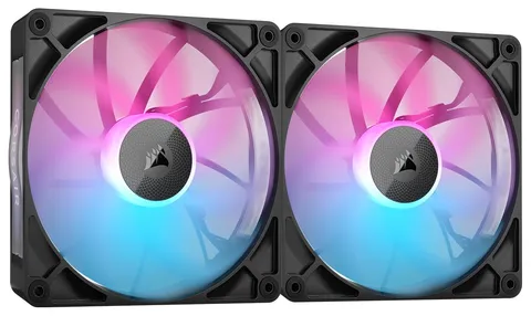 CORSAIR iCUE LINK RX140 RGB 140 mm Ventole PWM con Hub di Sistema iCUE LINK - Cuscinetto a Cupola Magnetica - Confezione Doppio - Nero
