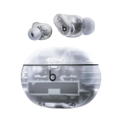 Beats Studio Buds + | Auricolari true wireless con cancellazione del rumore, compatibilità Apple e Android migliorata, microfono incorporato, cuffie Bluetooth resistenti al sudore - Trasparente