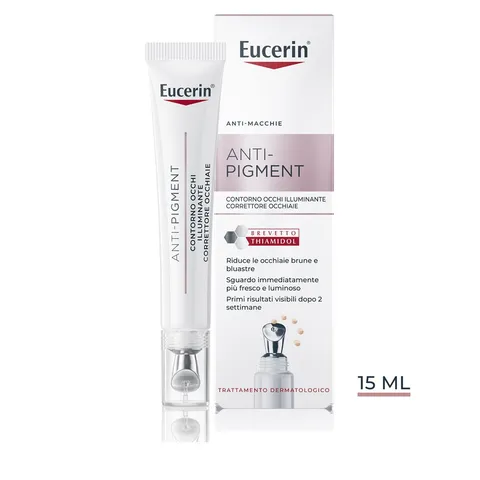 Eucerin Anti-Pigment Contorno Occhi Illuminante Correttore Occhiaie 15 ml, Crema contorno