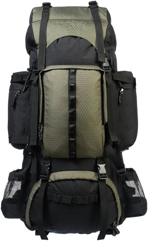 Amazon Basics Mochila de senderismo con estructura interna 75 L, Verde