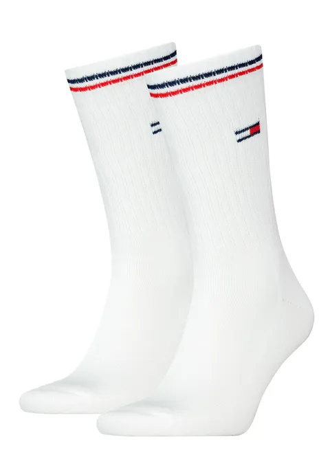 Tommy Hilfiger Crew, Calzini Unisex - Adulto, Bianco, 39-42
