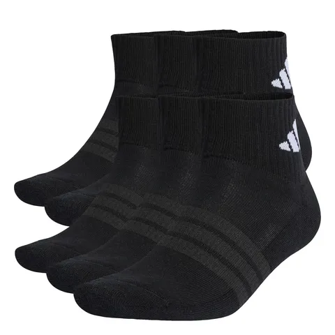adidas Unisex - Adulto Cushioned Essentials Ankle Socks 6 Pair Pack, black/black/white
