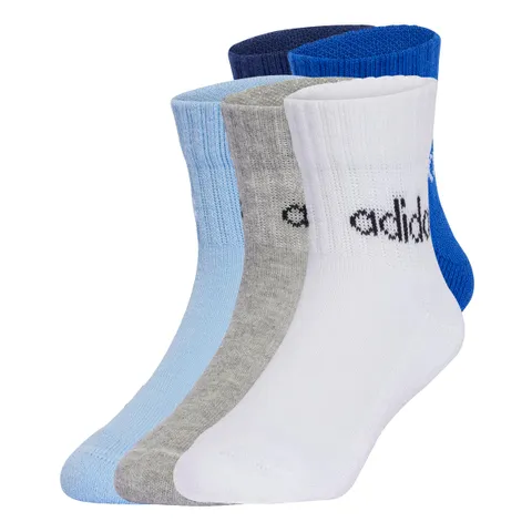 adidas Unisex - Bambini Linear KIDS Ankle Socks 5pP, Dark Blue / Royal Blue / Glow Blue