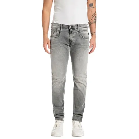 Replay Jeans da Uomo Anbass Slim Fit Hyperflex con Stretch, Medium Grey 096-1, 29W x 34L