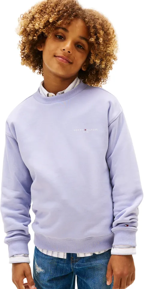 Tommy Hilfiger Felpa Unisex con Scollo a C Mini Corp, KS0KS00665, Colore Blu (Verde
