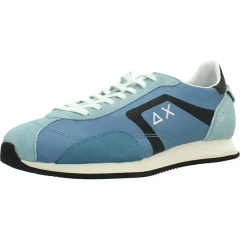 SUN68 Z36124 - Sneakers Basse in Pelle, Azzurro, 41 EU