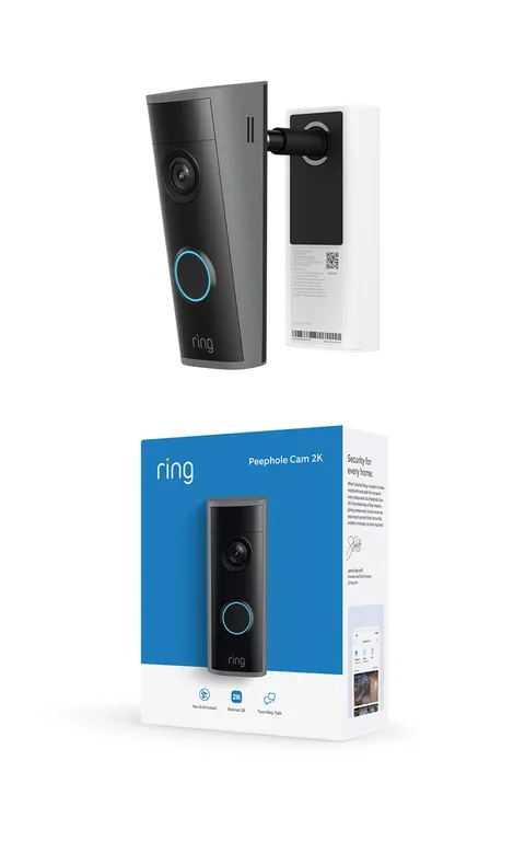 Ring Peephole Camera 2K, Spioncino digitale con videocamera (ultimo modello), spessore