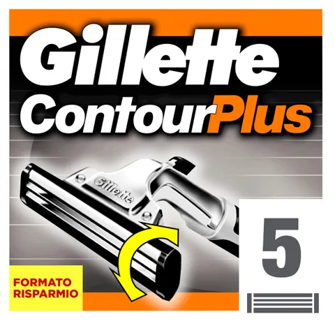 Gillette Contour PLUS Lame Comfort con Striscia Lubrificante, confezione da 5