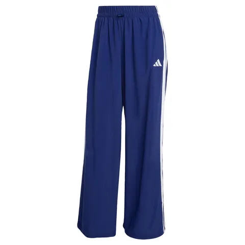 adidas Donna Essentials 3-Stripes Lifestyle Woven Parachute Pants, Dark Blue/White, L