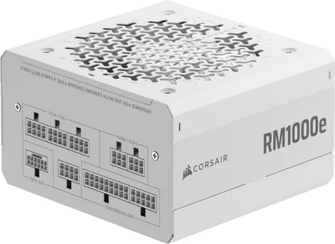CORSAIR RM1000e (2025) Alimentatore ATX Completamente Modulare a Basso Rumore con Cavo 12V-2x6 - Compatibile con ATX 3.1 e PCIe 5.1, Efficienza Cybenetics Gold, Condensatori a 105°C - Bianco